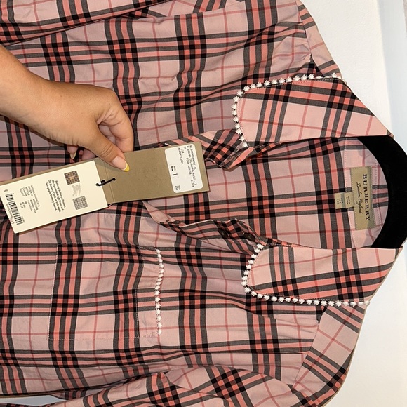 Pink Burberry button up shirt - Picture 3 of 3